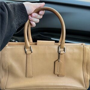 Coach Cognac Leather Satchel with Top Handles